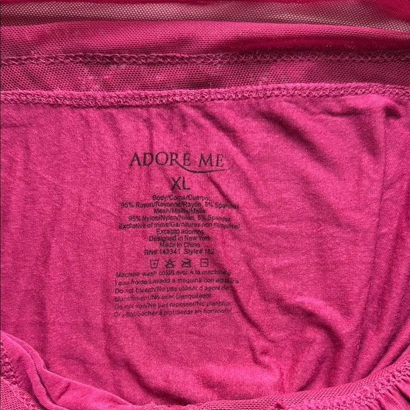 4/$25 Adore Me Burgundy Lace Chemise - Picture 2 of 3